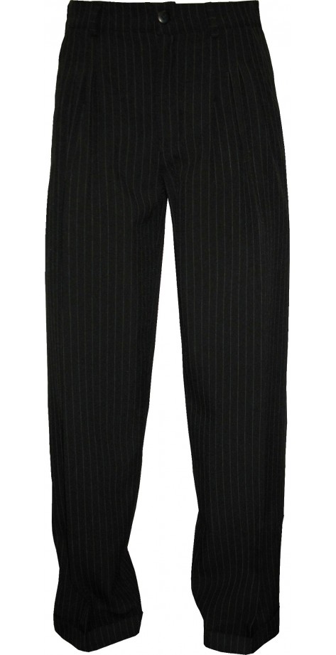 Pantalon tango homme noir rayé gris